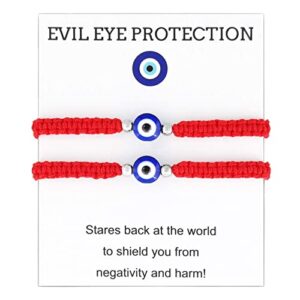 Sepfavo 2 Pcs Evil Eye Bracelets for Women, Protection Bracelet for Men Kids, Negative Energy Evil Eye Jewelry Nazar Bracelet, Red String Bracelet for Protection