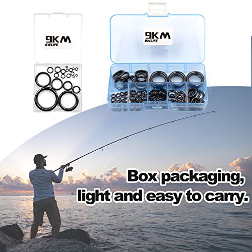 9KM DWLIFE Fishing Rod Repair Ceramic Guide Ring Replacement Kit 14 Sizes 0.13in to 1.86in (A - 28pcs)