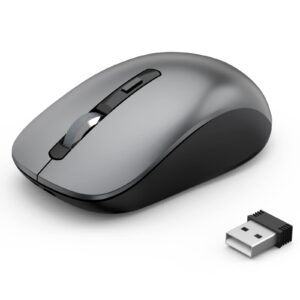 joyaccess bluetooth mouse, j 2.4g wireless bluetooth mouse dual mode(bluetooth 5.0/3.0+usb), computer mice for laptop/computer macbook/windows/macos/android -iron gray