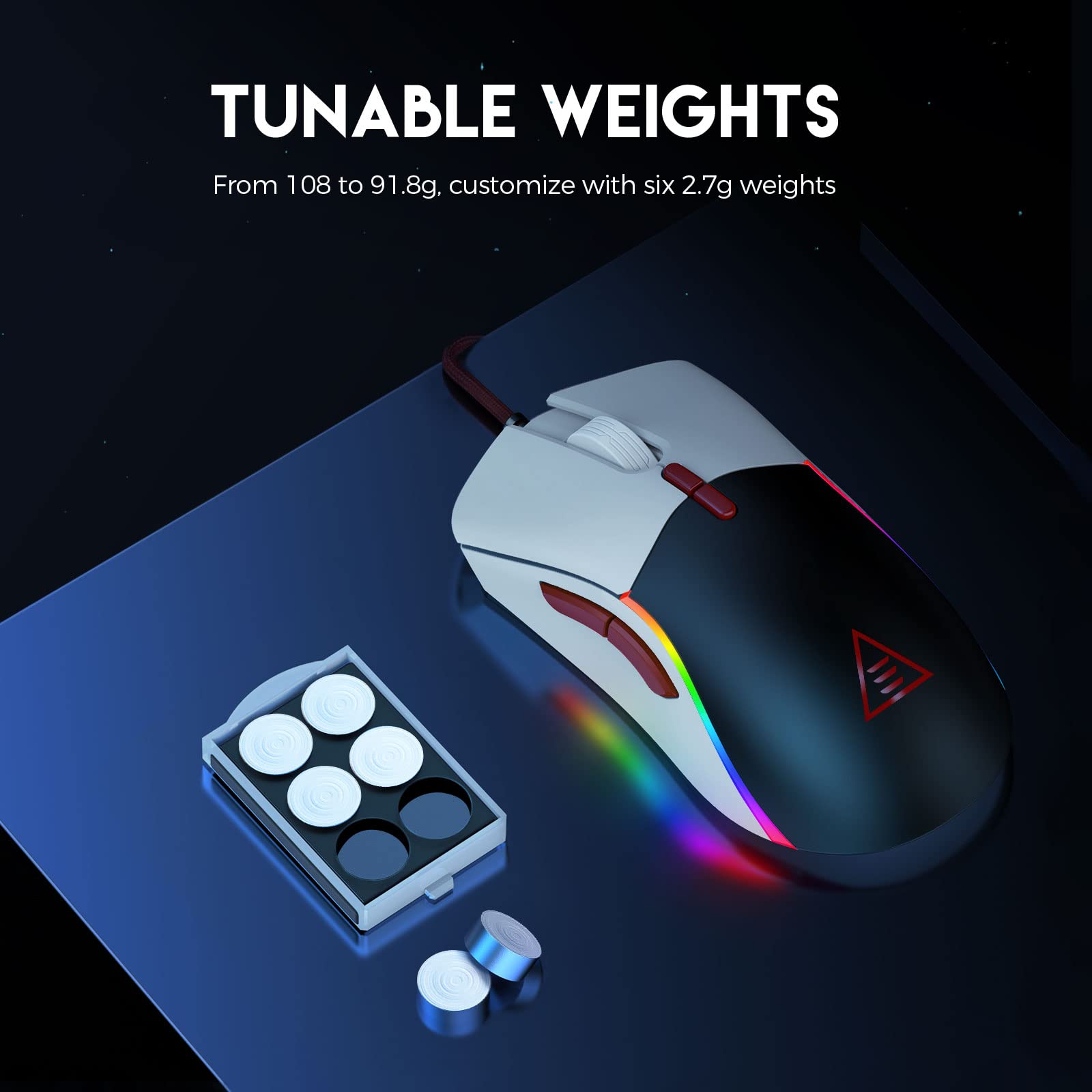 EKSA Gaming Mouse,Computer Mouse,Ergonomic Mouse, Adjustable 12000 DPI Wired Mouse for Windows/PC/Mac/Laptop Gamer