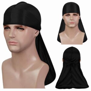 6PCS Silky Durags for Men Wave, Satin Doo Rags for 360, 540, 720 Waves