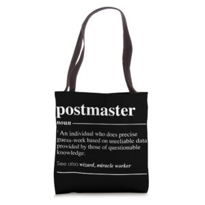 postmaster definition funny noun tote bag