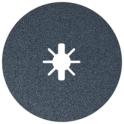 BOSCH FBX660 25-Pack 6 In. X-LOCK Medium Grit Abrasive Fiber Discs 60 Grit Compatible with 7/8 In. Arbor for Applications in Metal Surface Finishing, Weld Blending, Rust Removal