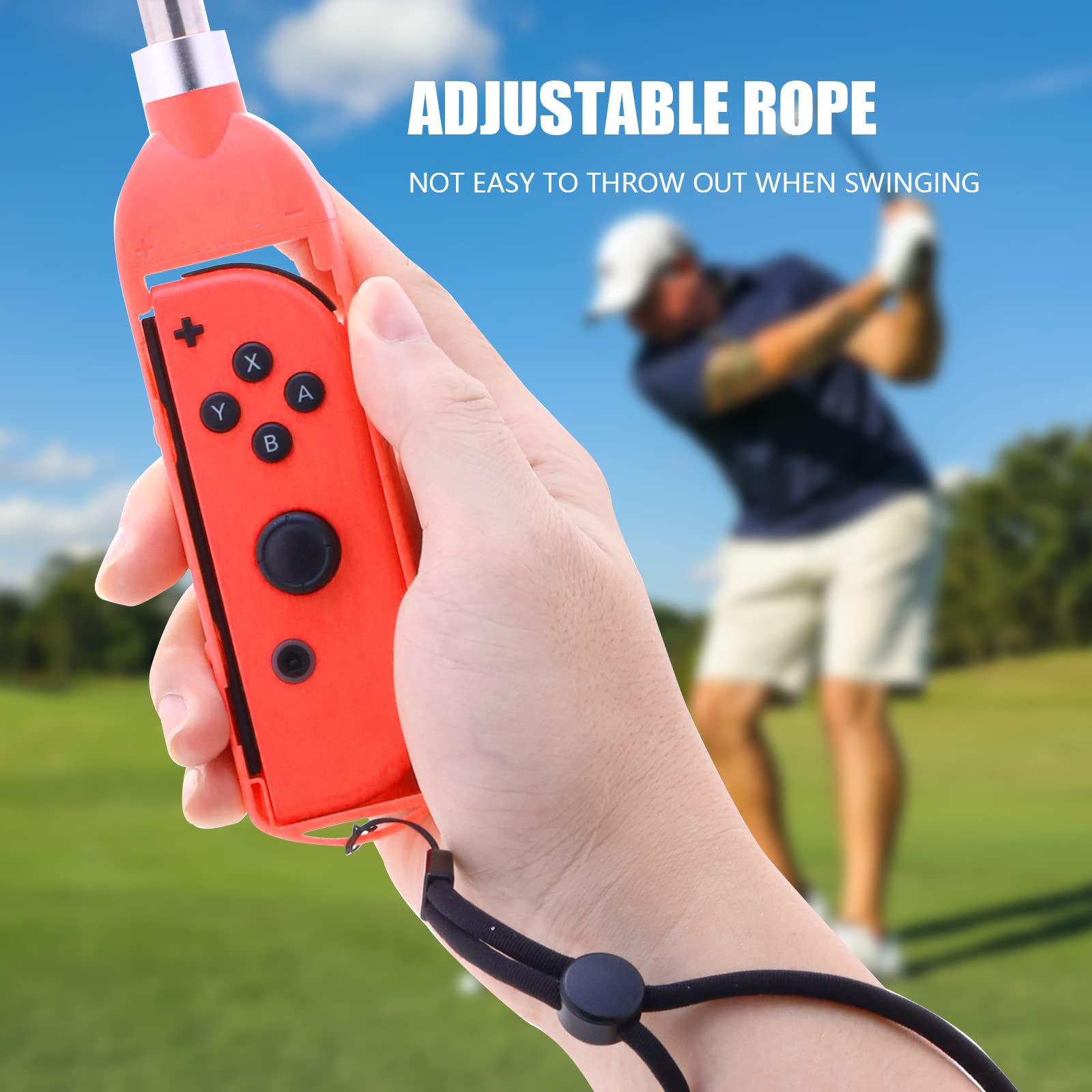 Golf Clubs for Nintendo Switch Mario Golf Super Rush 2021, Adjustable Handle Grip Compatible with Mario Golf Switch - Blue and Red