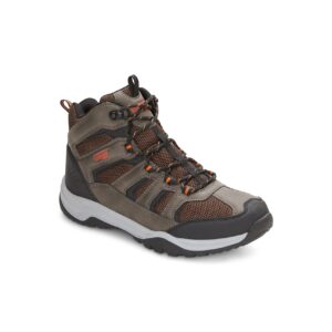 Khombu Windrip Mens Mid Waterproof Hiking Boots Multi-Terrain Lugs Hardy & Robust Design, Brown/Orange, 10