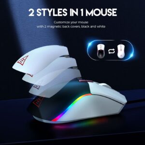 EKSA Gaming Mouse,Computer Mouse,Ergonomic Mouse, Adjustable 12000 DPI Wired Mouse for Windows/PC/Mac/Laptop Gamer