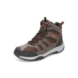 Khombu Windrip Mens Mid Waterproof Hiking Boots Multi-Terrain Lugs Hardy & Robust Design, Brown/Orange, 10