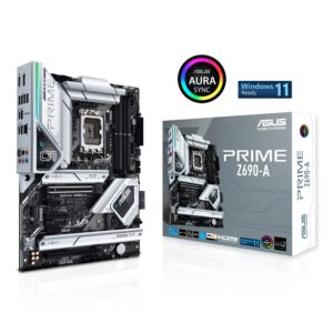 ASUS Prime Z690-A LGA 1700(Intel 12th) ATX Motherboard (16+1 DrMOS,PCIe 5.0,DDR5,4X M.2, Intel 2.5 Gb LAN,USB 3.2 Gen 2 Front Panel Type-C,Thunderbolt™ 4,Aura Sync RGB Lighting)