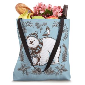 Christmas Winter Design Cute Polar Bear Kids and Toddlers Tote Bag