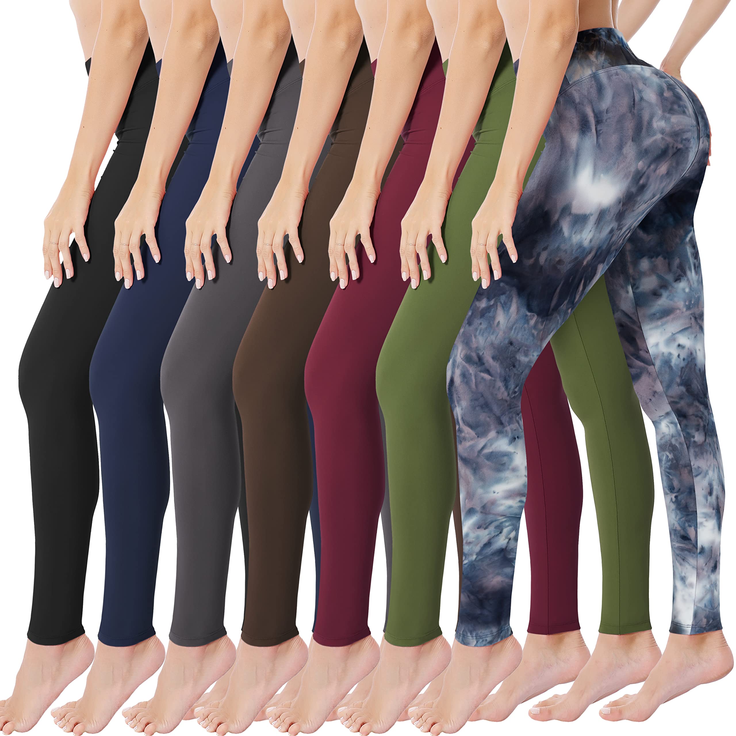 VALANDY Buttery Soft Leggings for Women High Waisted Tummy Control No See-Through Yoga Pants Workout Running Leggings