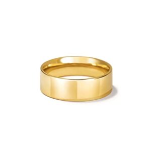 aojun 14k gold filled ring high polish plain tarnish resistant comfort fit eternity wedding band 1mm 2mm 3mm 4mm 5mm 6mm 8mm ring for women men (gold-8mm, 8)