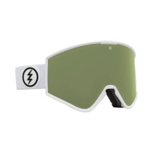 electric - kleveland+, snow goggles, gloss white frame, photochromic green bronze lens