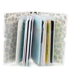 Womens Wallet Credit Card Loyality Card Coupons Holder Mini Photo Album Organizer (Chunky Gold Glitter & Leopard),one size