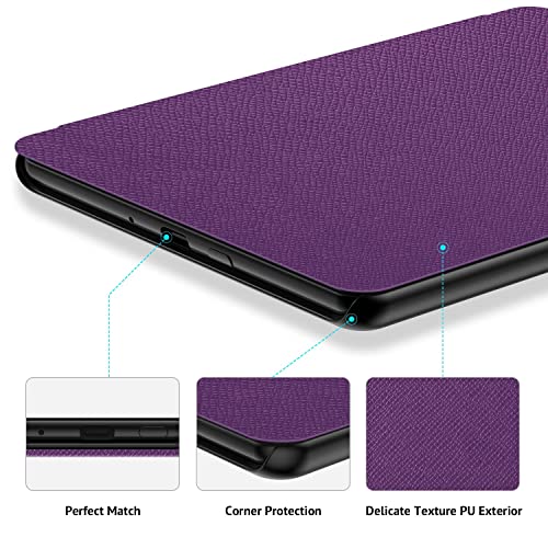 Ayotu Case for 6.8" Kindle Paperwhite 11th Generation 2021 and Kindle Paperwhite Signature Edition, PU Leather Cover with Auto Sleep/Wake, Only Fit Kindle Paperwhite 2021, Purple