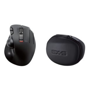 elecom 2.4ghz wireless thumb-operated trackball mouse & eva travel case (m-xt3drbk & bma-xt2bk)