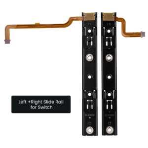 Avericht Replacement Left Slider Rail with Ribbon cable for Nintendo Switch Console, Metal Slider Bracket Replacement Part. (Left+Right)