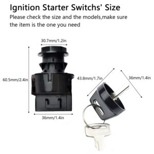 Ignition Switch with Key 3 Position Off/On/Start Compatible with Polaris Sportsman 400 500 570 600 700 800 Ranger 400 425 500 570 700 800 900 1000 RZR 570 800 900 XP 1000 &More Replace 4011002 4012165