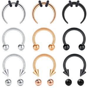 longita septum rings septum jewelry 16g septum ring septum piercing spike ball black silver rose gold