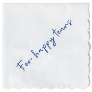 truliva something blue, wedding day gift, embroidered wedding handkerchief, for happy tears (for happy tears)