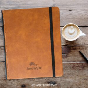 Songmaster Songwriting Journal 8.5x11 in • Crazy Horse Vegan Leather Music Notebook • 180 Page Hardcover Music Staff Paper Manuscript Paper Notebook Music Journal • 150 Free iVideosongs Lessons