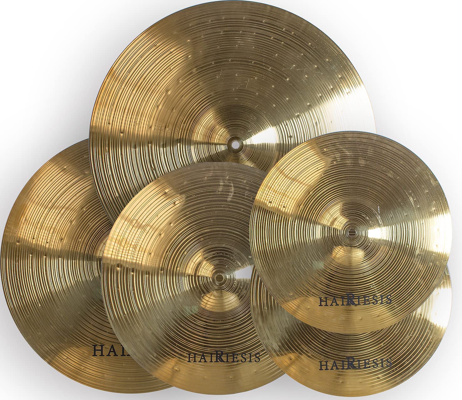 HAIRIESIS Cymbal Exquisite Alloy Cymbal Set 14"/16"/18"/20" 5 Pieces Drum Cymbal