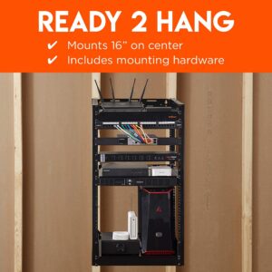 ECHOGEAR 20U Open Frame Rack & Caster Kit - Heavy Duty 4 Post Design Includes 2 Vented Shelves - Add Wheels to Your Serve Rack in Minutes