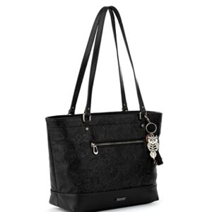 Sakroots Arcadia Recycled Metro Tote, Black