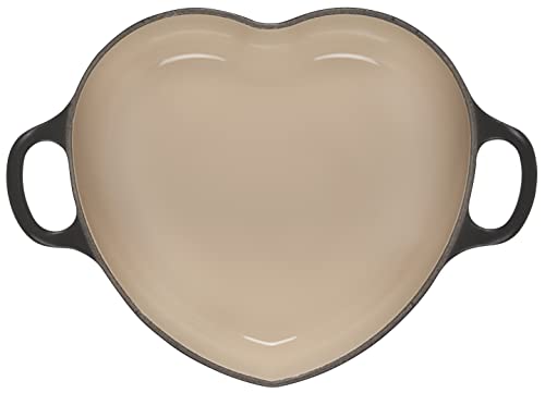 Le Creuset Signature Enameled Cast Iron Figural Heart Cocotte, 2 Quart, Licorice with Stainless Steel Knob