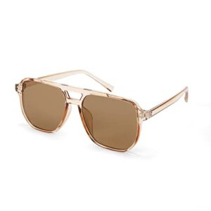 feisedy retro square aviator sunglasses women men 70s vintage trendy plastic frame sun glasses b2835