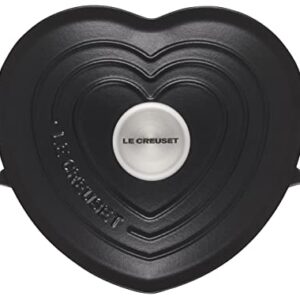 Le Creuset Signature Enameled Cast Iron Figural Heart Cocotte, 2 Quart, Licorice with Stainless Steel Knob