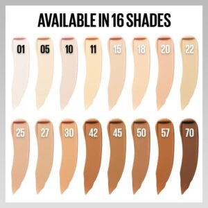 Maybelline Super Stay Liquid Concealer Makeup, Full Coverage Concealer, Up to 30 Hour Wear, Transfer Resistant, Natural Matte Finish, Oil-free, Available in 16 Shades, 15, 1 Count