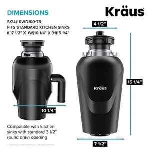 KRAUS 31 Inch Undermount Single Bowl Black Onyx Granite Kitchen Sink with WasteGuard™ Continuous Feed Garbage Disposal, KGU-413B-100-75MB