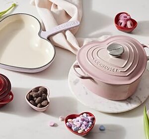 Le Creuset Signature Enameled Cast Iron Figural Heart Cocotte, 2 Quart, Shell Pink with Stainless Steel Knob