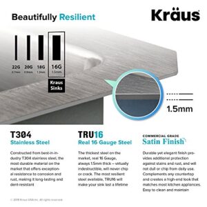 KRAUS Standart PRO™ 32-inch 16 Gauge Undermount Single Bowl Stainless Steel Kitchen Sink with WasteGuard™ Continuous Feed Garbage Disposal, KHU100-32-100-75MB