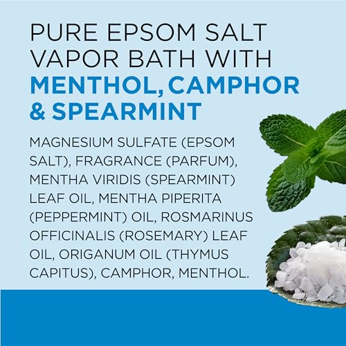 Dr Teal's Pure Epsom Salt, Vapor Bath with Menthol, Camphor & Essential Oils, 2 lbs (Pack of 3)