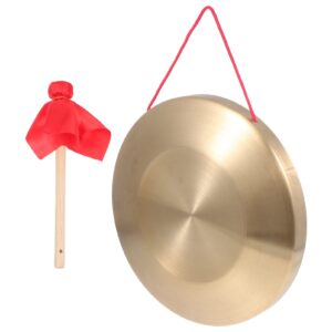 generic gong with mallet, 22 cm/8.66inch tam tam gong traditional chinese percussion instrument, copper decorative chau gong for home, office (h214140w243f9w3f2)