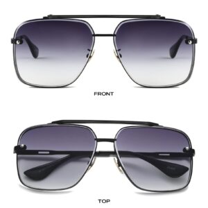 Gtand Fashion Oversized Square Aviator Gradient Sunglasses For Men Women Vintage Metal Sun Glasses 63mm