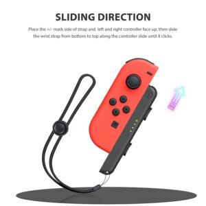 D.Gruoiza Strap Compatible with Switch Joycon Straps, Replacement for Wrist Straps 2 Pack Support Adjustable Tightness (Black)