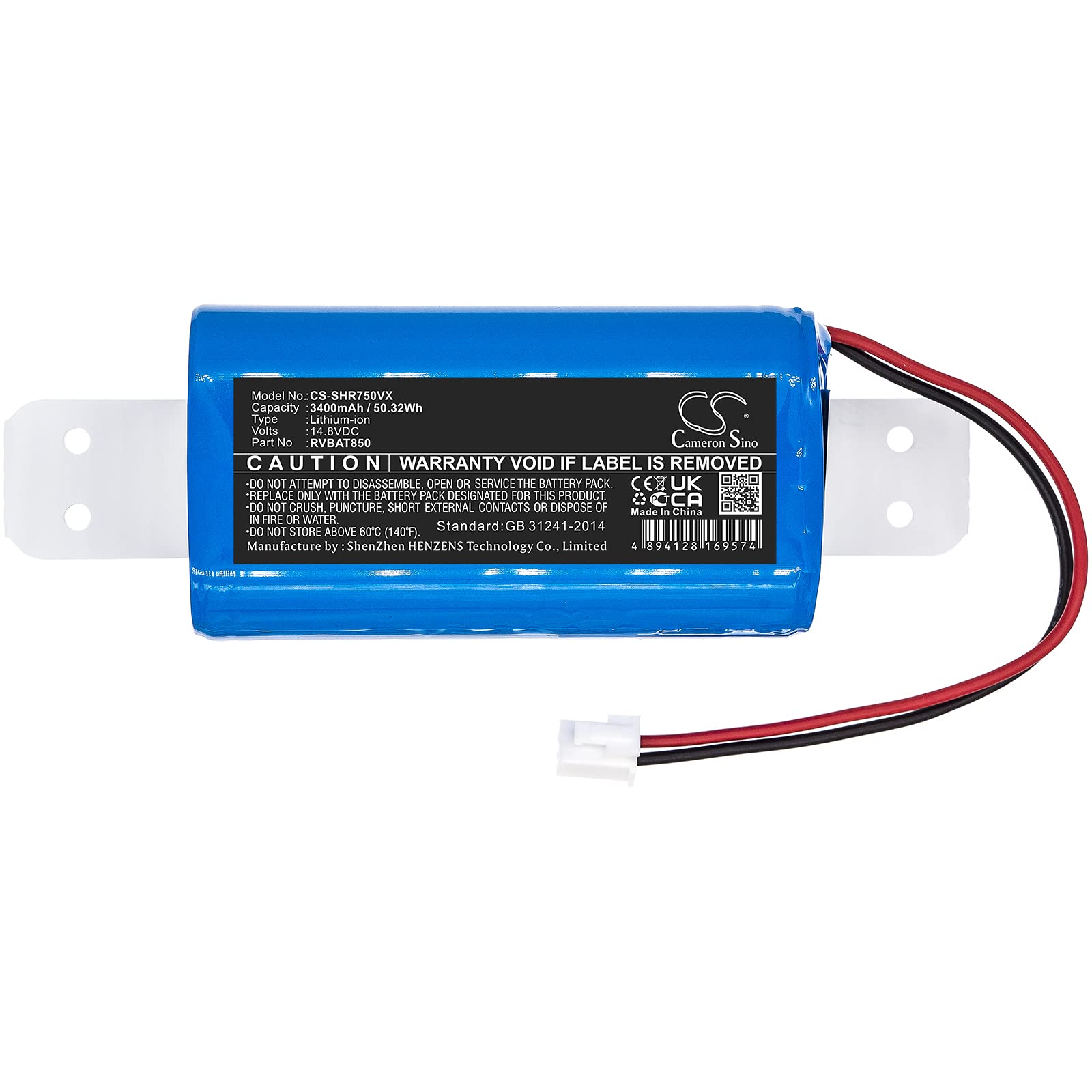 Estry 3400mAh Battery Replacement for Shark ION Robot Vacuum R87 ION Robot Vacuum Cleaning Syst RVBAT850A RVBAT850