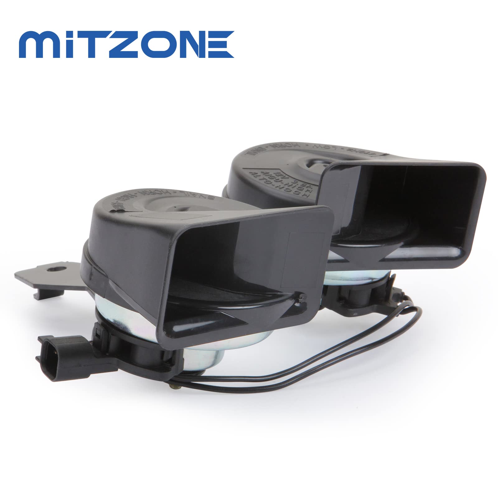 MITZONE Horn Assembly with Bracket Compatible with 2009-2014 Ford F-150 Replace 9L3Z-13832-A