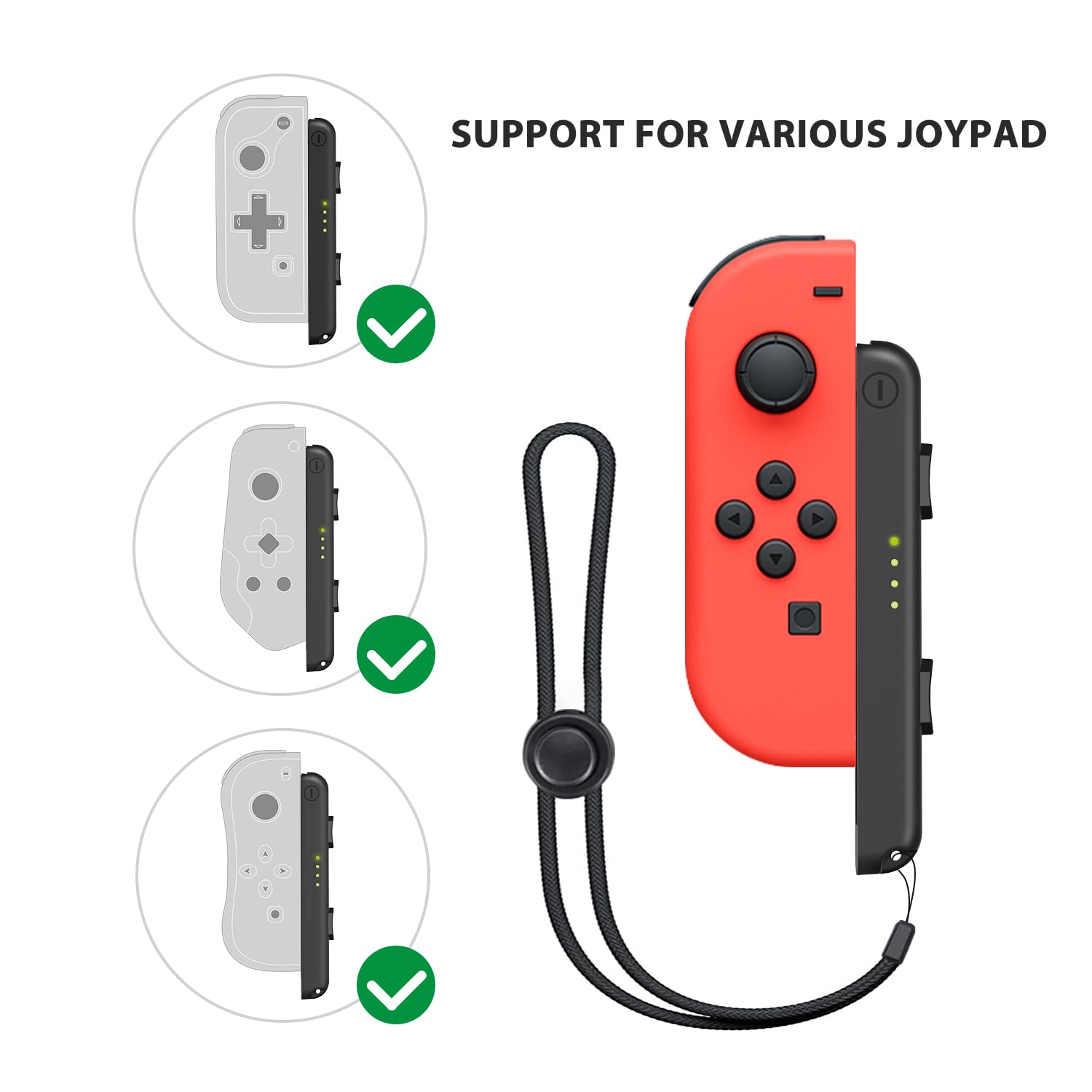 D.Gruoiza Strap Compatible with Switch Joycon Straps, Replacement for Wrist Straps 2 Pack Support Adjustable Tightness (Black)