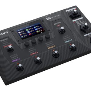 Zoom B6 Bass Multi-Effects Processor with 4 DI Boxes, A/B Switcher, Touchscreen Interface, 100+ Built in Effects, Amp Modeling, IR’s, Looper, & Audio Interface for Direct Recording to Computer