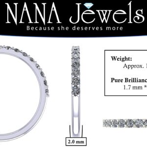 NANA Jewels 3.00ct Pure Brilliance Zirconia Engagement Ring Wedding Set Round Brilliant Cut Solitaire in Silver Size 7