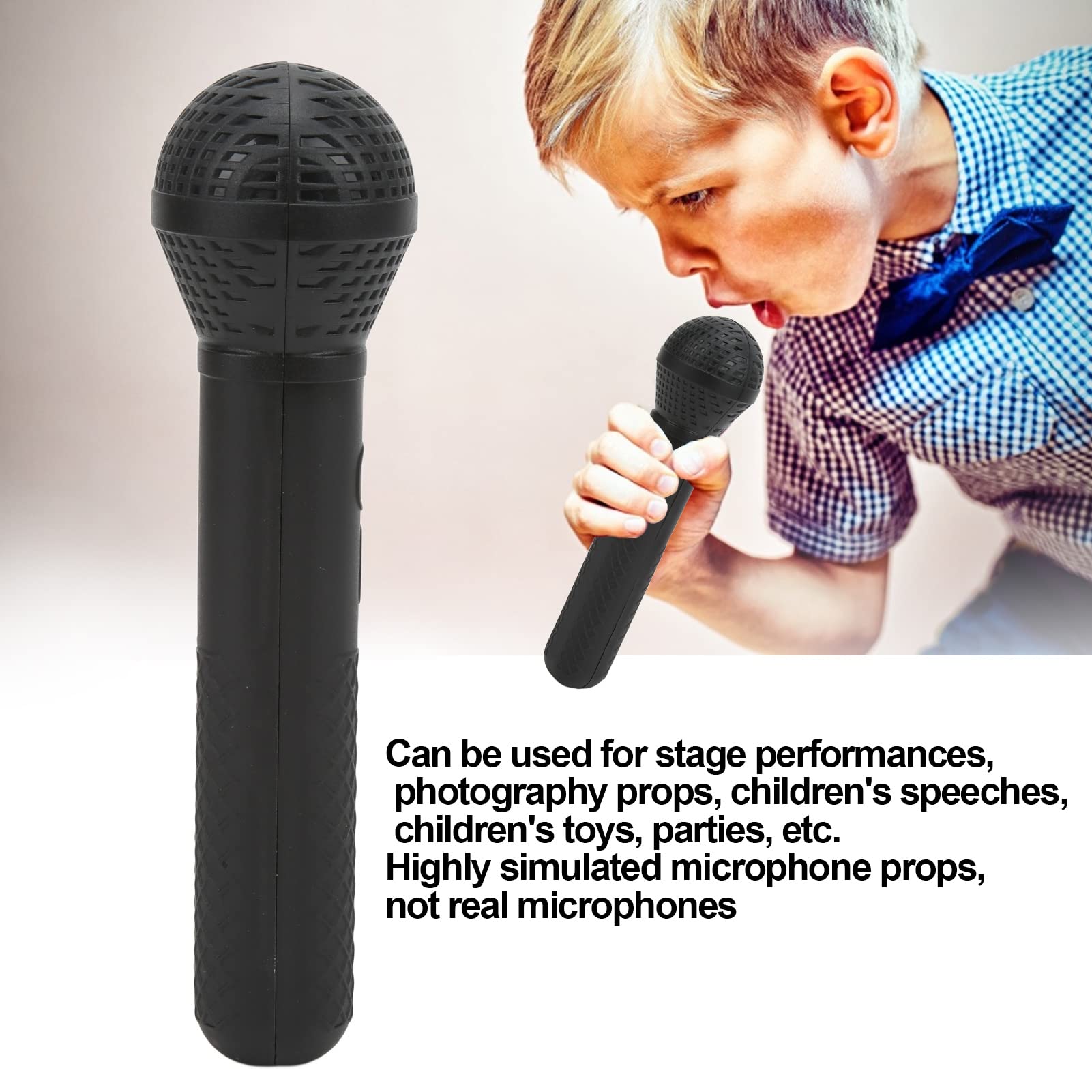 Prop Microphone, Simulation Prop Microphone, Plastic Fake Microphone for Karaoke Fun Stage Birthday Party