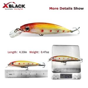 XBLACK Hard Fishing Lures Set 20PCS Mixed Minnow Crankbaits for Beginner Starter, XBLACK Baits, Catch Big Fish!