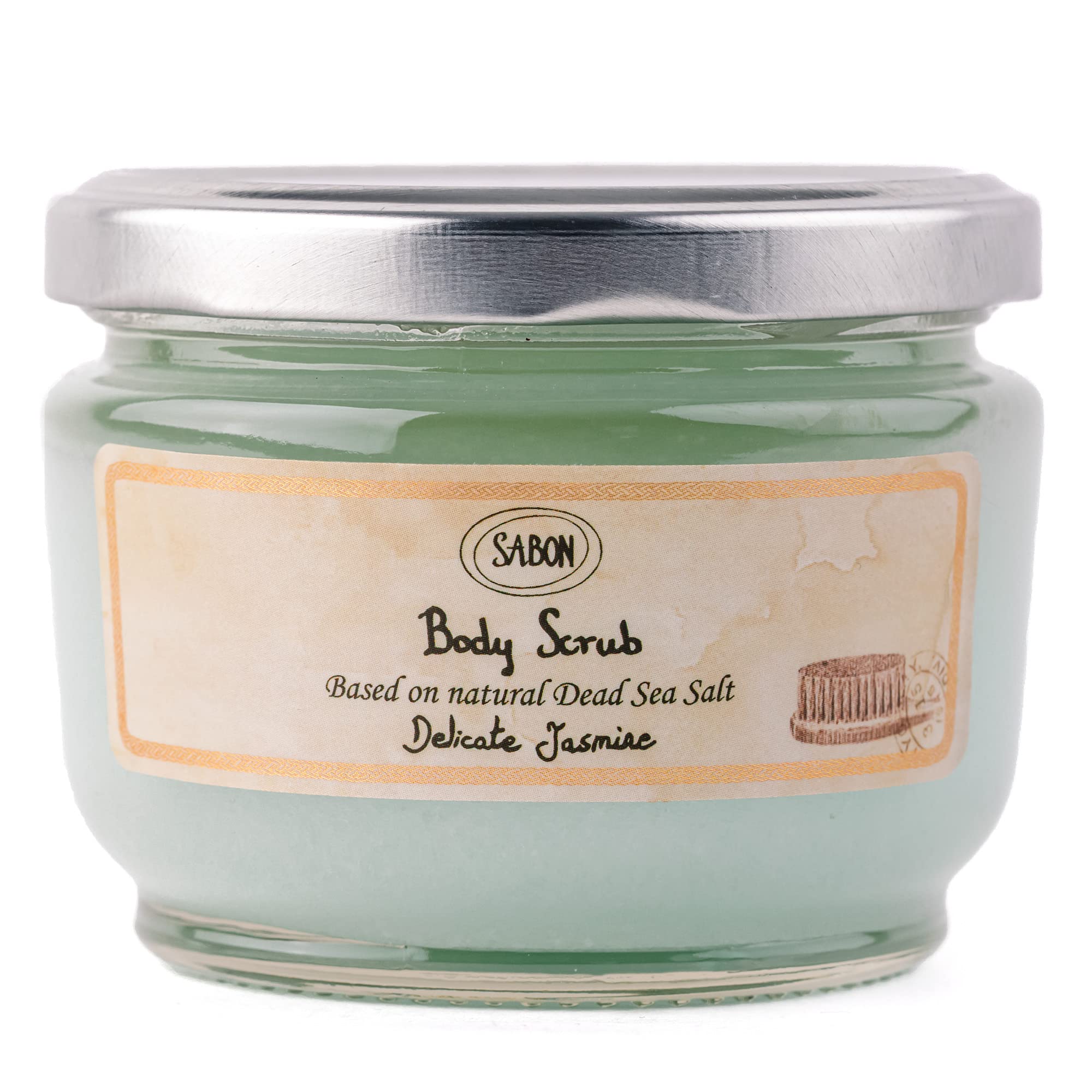 Sabon Body Scrub — Delicate Jasmine | Exfoliating Dead Sea Salt Body Scrub | Bergamot, Ylang, Rose | For All Skin Types | 11.3 Oz