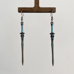 JIUIQL Unique Handmade Punk Retro Gothic Long Dagger Knife Sword Dangle Drop Earrings for Women Men Statement Jewelry Gifts (Gun Black)