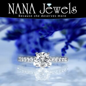 NANA Jewels 3.00ct Pure Brilliance Zirconia Engagement Ring Wedding Set Round Brilliant Cut Solitaire in Silver Size 7