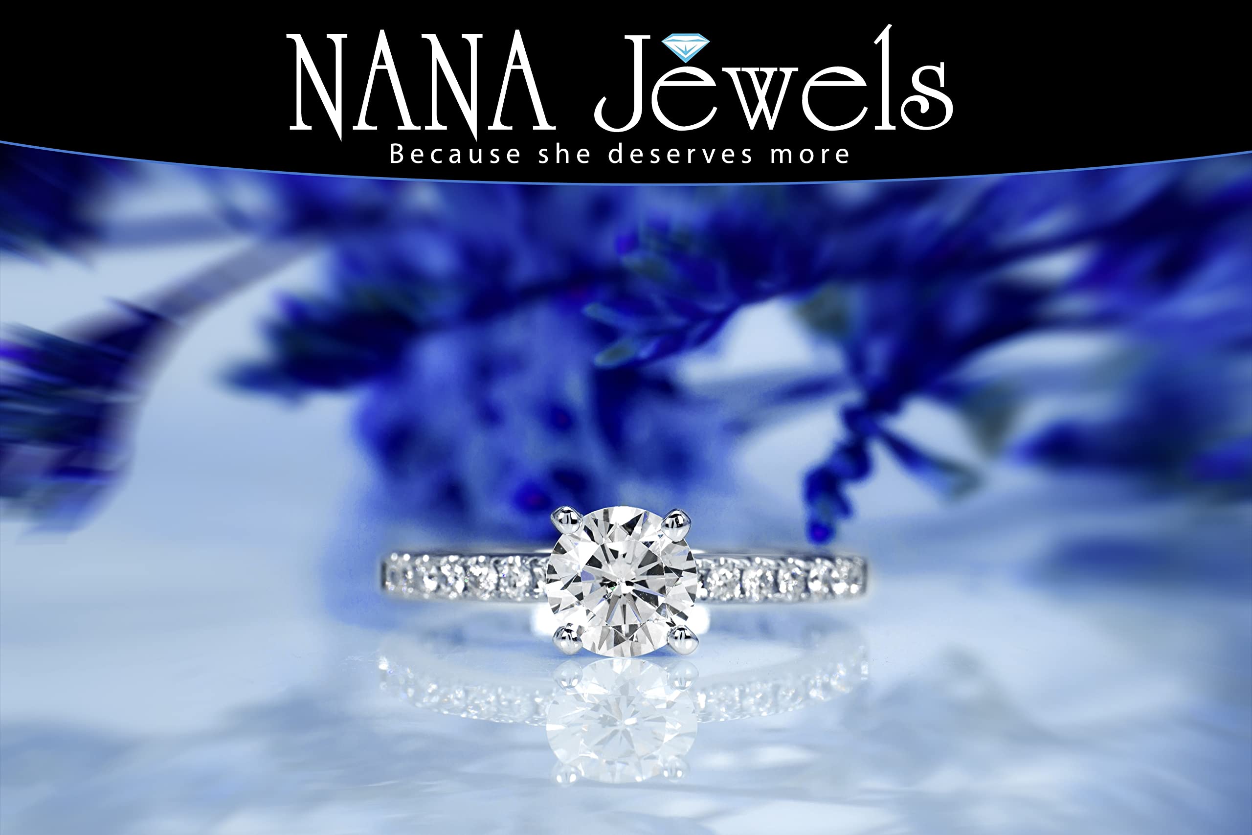 NANA Jewels 3.00ct Pure Brilliance Zirconia Engagement Ring Wedding Set Round Brilliant Cut Solitaire in Silver Size 7