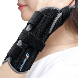 TIMTAKBO Thumb Wrist Brace, Carpal Tunnel Wrist Thumb Spica Splint, Wrist Splint Night Support Thumb Stabilizer, Wrist Brace Hand Brace for Sprained Wrist, Arthritis, Tendinitis - Left Hand, M